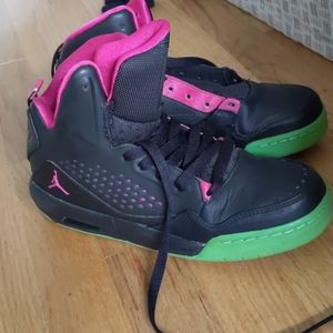 Air Jordan Flight sneakers pink black green 6Y